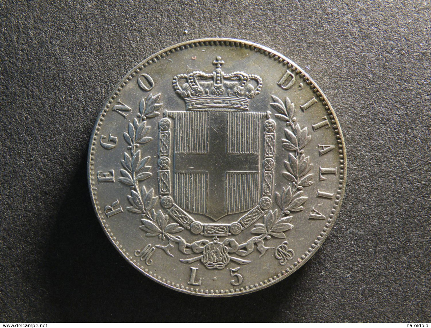 5 LIRE 1874 M - 1861-1878 : Victor Emmanuel II.