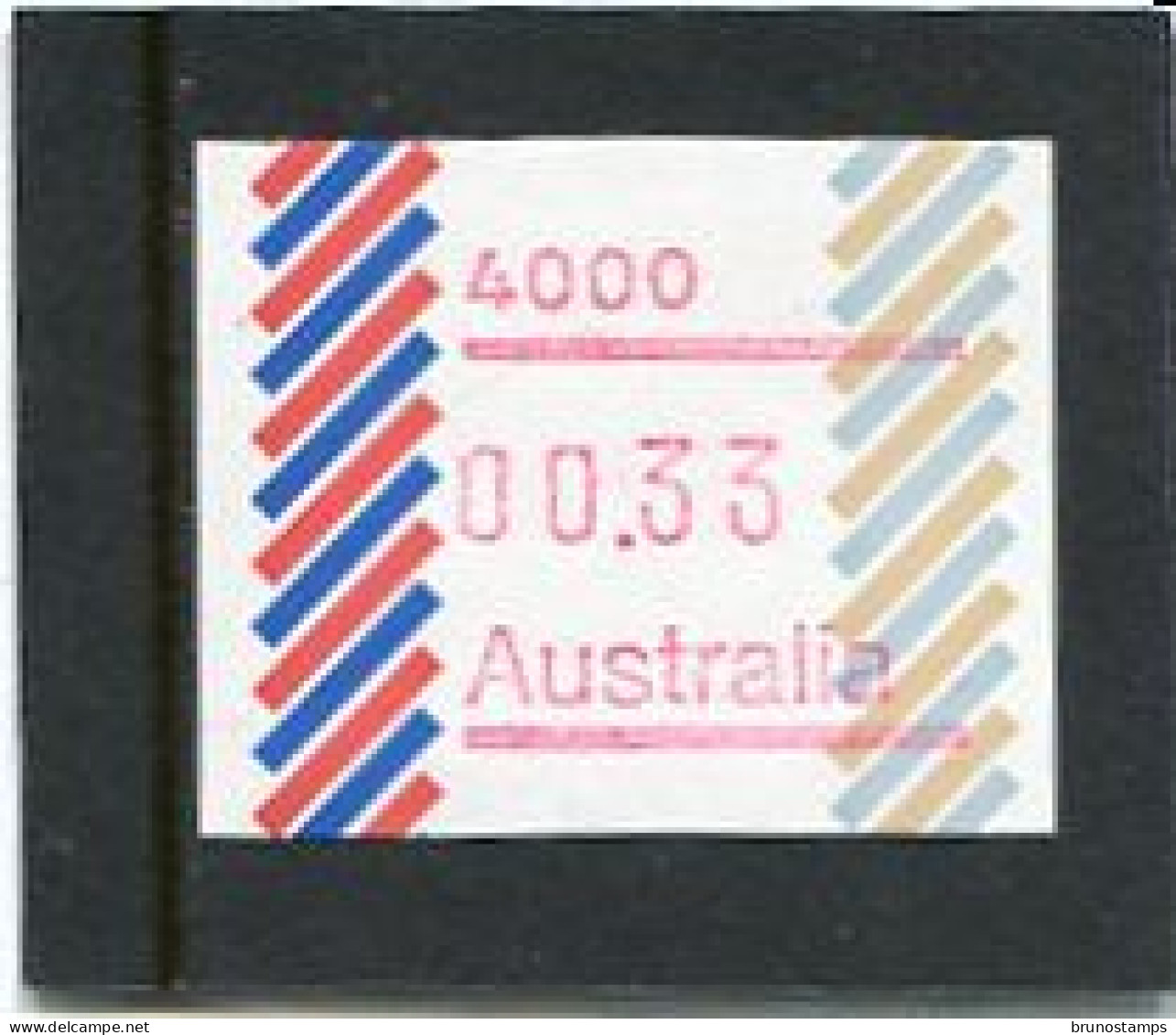 AUSTRALIA - 1984  33c  FRAMA  BARRED EDGE  POSTCODE  4000 (BRISBANE)  MINT NH - Machine Labels [ATM]