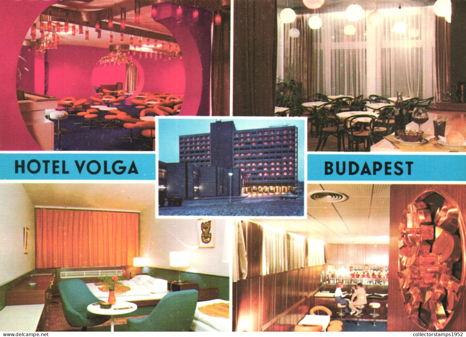 BUDAPEST, MULTIPLE VIEWS, HOTEL VOLGA, RESTAURANT, ARCHITECTURE, HUNGARY, POSTCARD - Hungría