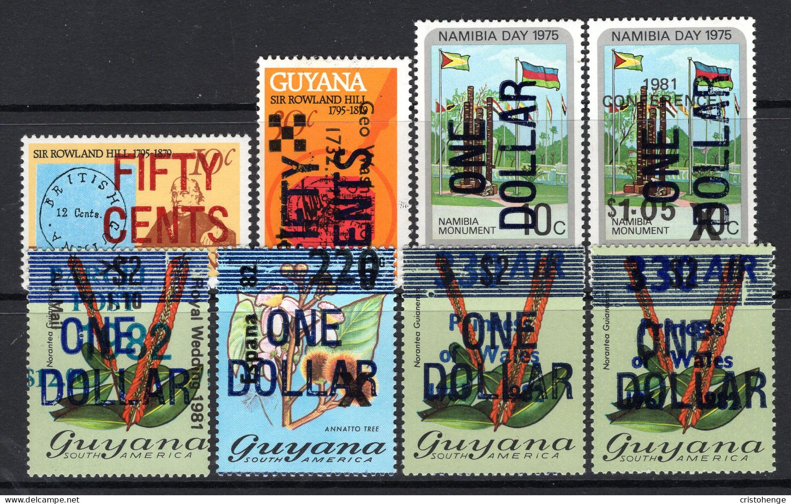 Guyana 1983 Surcharges Set HM (SG 1053-1059) - Guyana (1966-...)