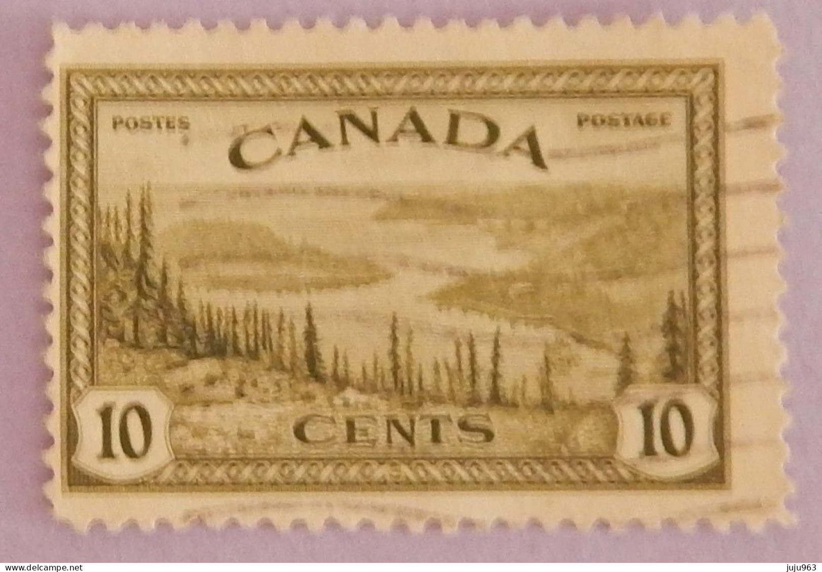 CANADA YT 220 OBLITÉRÉ  "LAC DU GRAND OURS" ANNÉE 1946 - Usati