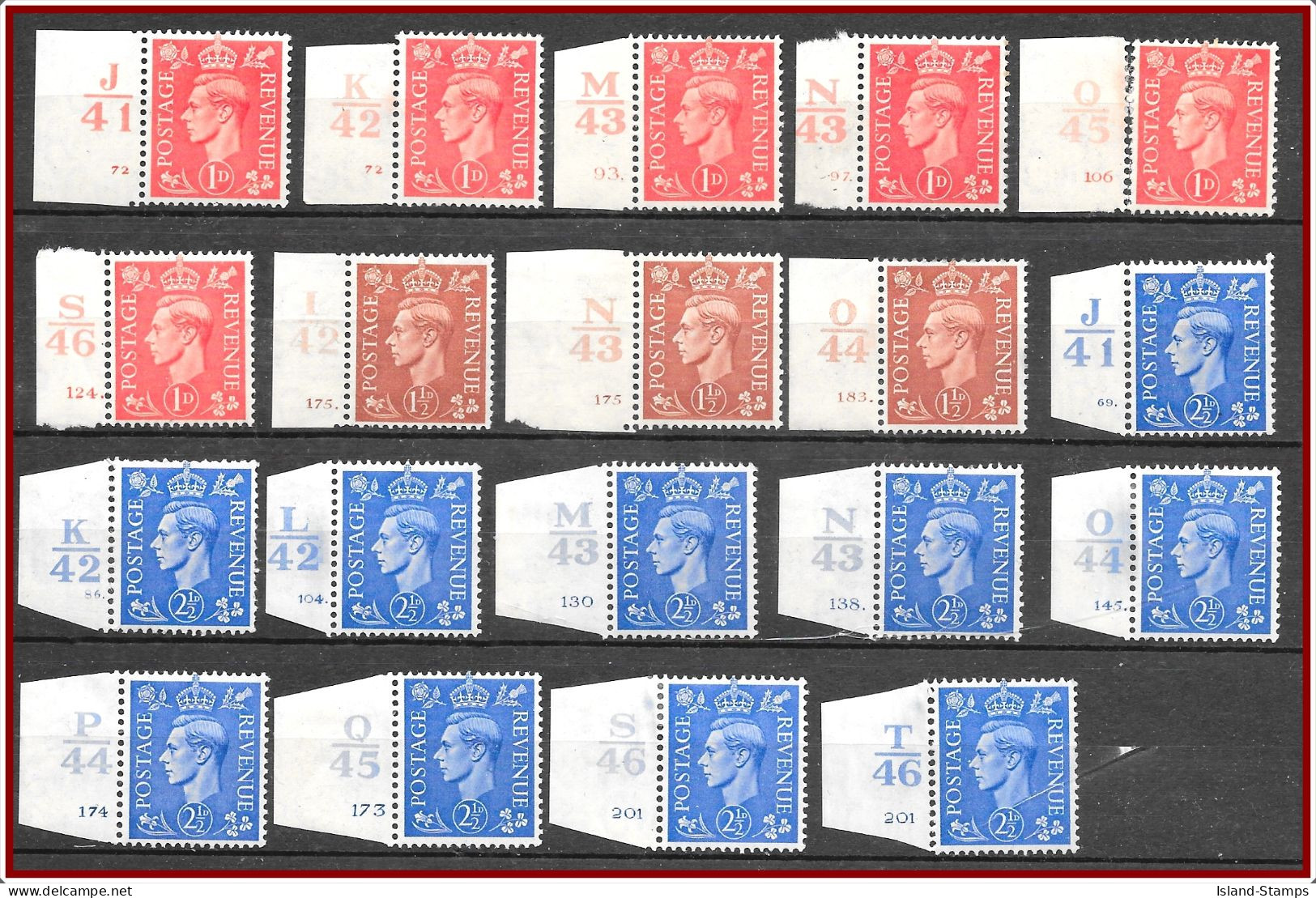 KGVI 19 X Controls Mounted And Unmounted Mint Hrd2 - Unused Stamps