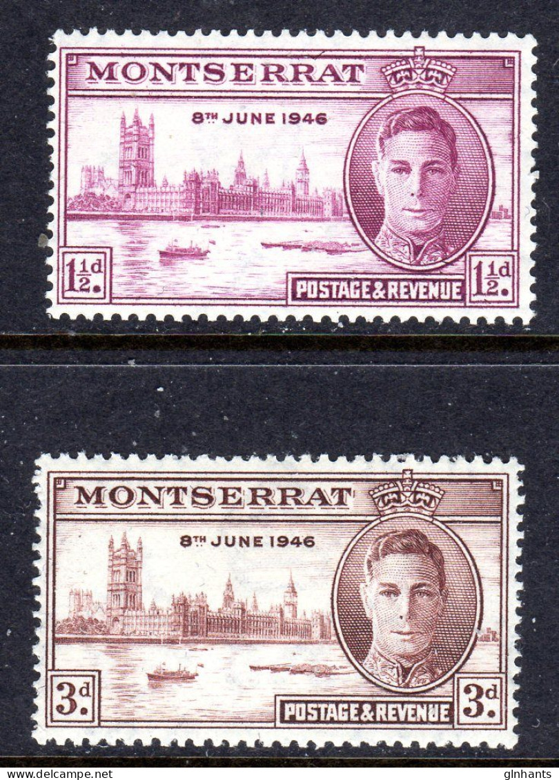 MONTSERRAT - 1946 VICTORY SET (2V) FINE MOUNTED MINT MM * SG 113-114 - Montserrat