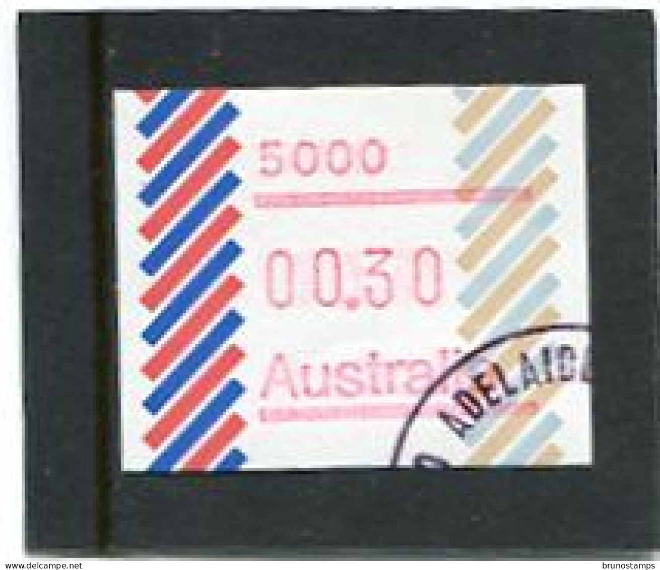 AUSTRALIA - 1984  30c  FRAMA  BARRED EDGE  POSTCODE  5000 (ADELAIDE)  FINE USED - Timbres De Distributeurs [ATM]