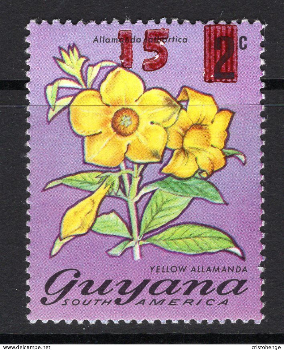 Guyana 1983 Surcharge - 15c On 2c Flower - Red O/P - HM (SG 1063) - Guyana (1966-...)