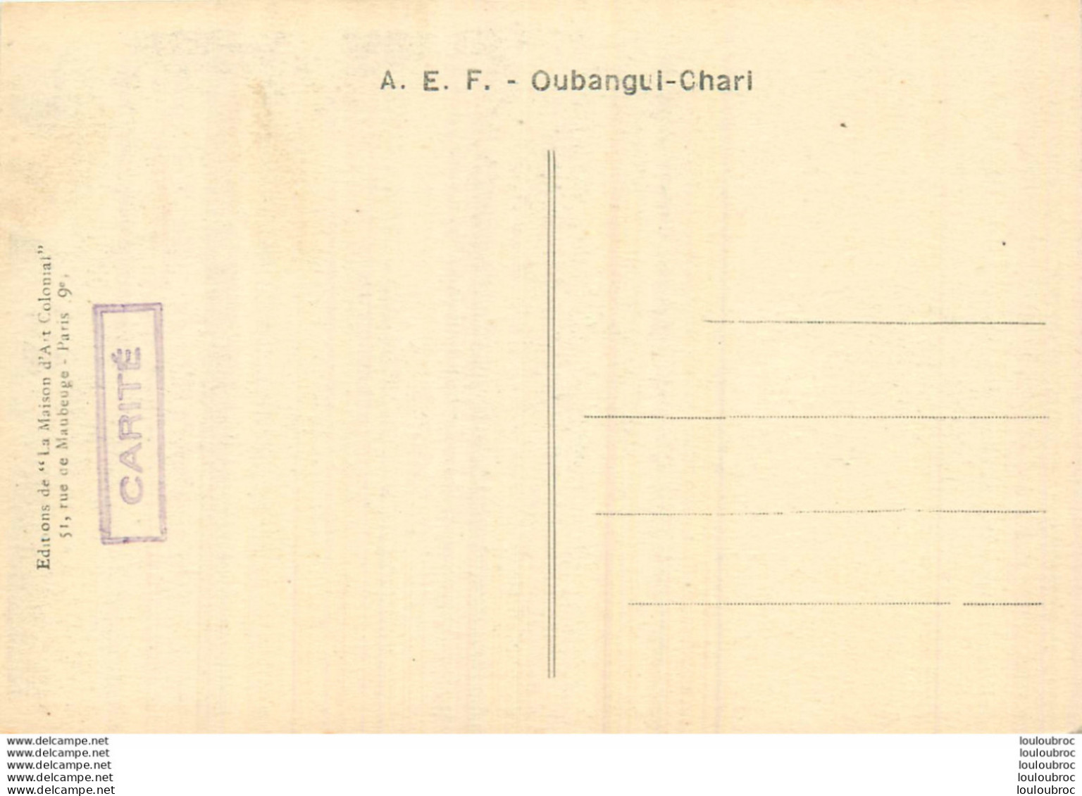 OUBANGUI RAPIDES DE L'ELEPHANT  CLICHE MAISON D'ART COLONIAL - República Centroafricana