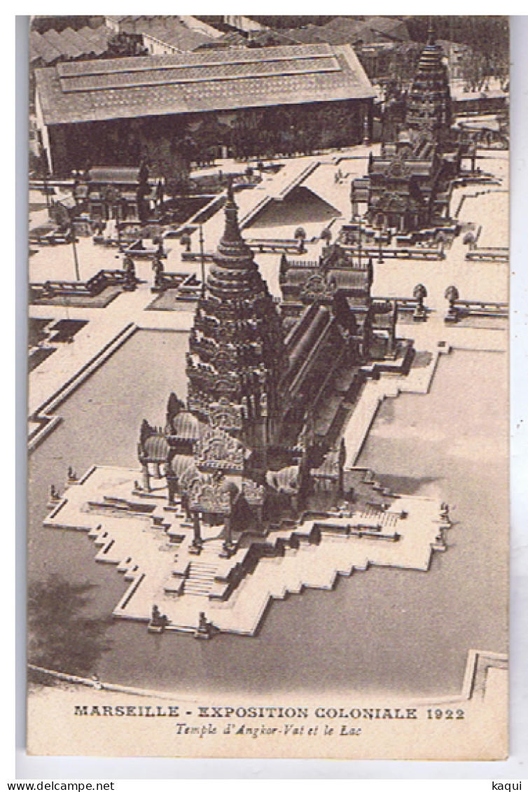 MARSEILLE 1922 - Exposition Coloniale - Temple D'Angkor-Vat Et Le Lac - Expositions