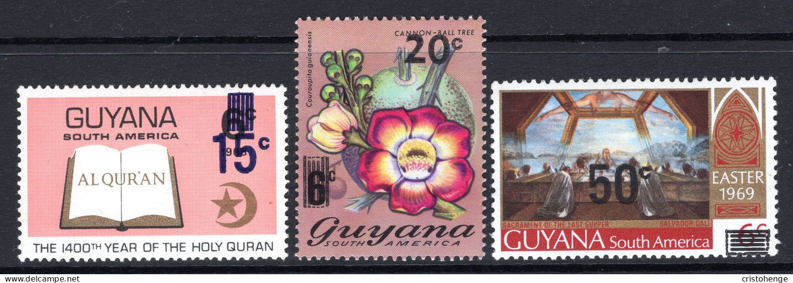 Guyana 1983 Surcharges Set HM (SG 1085-1087) - Guyana (1966-...)