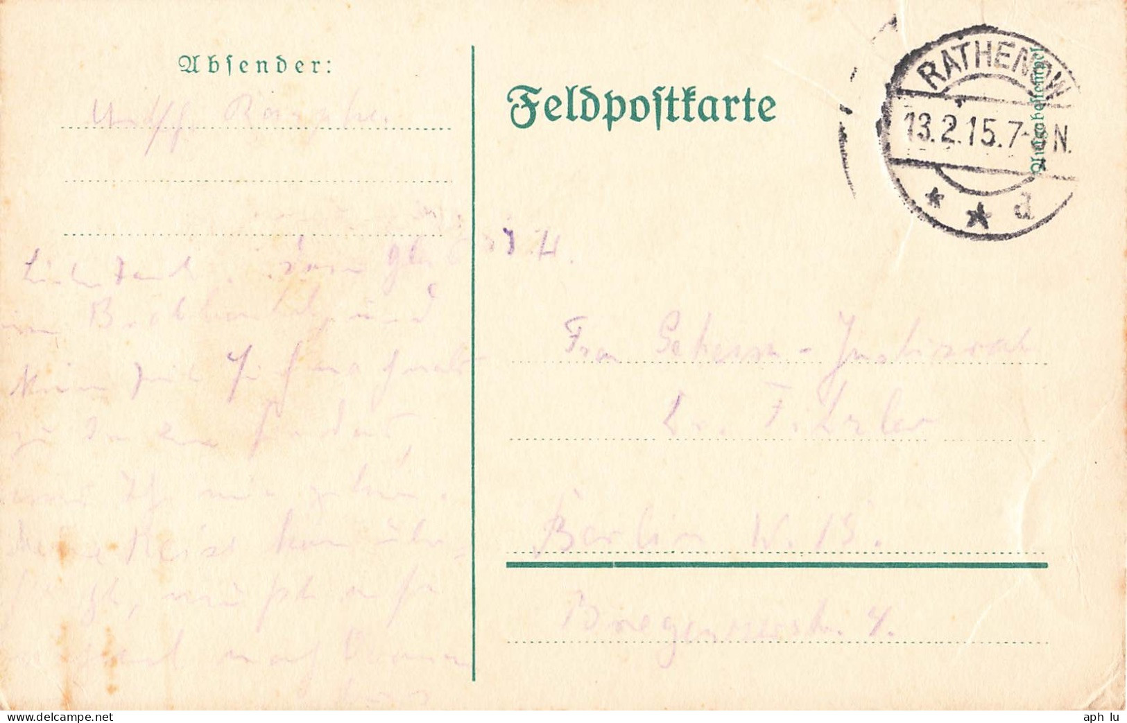 Beleg Feldpost (ZA2240) - Feldpost (postage Free)