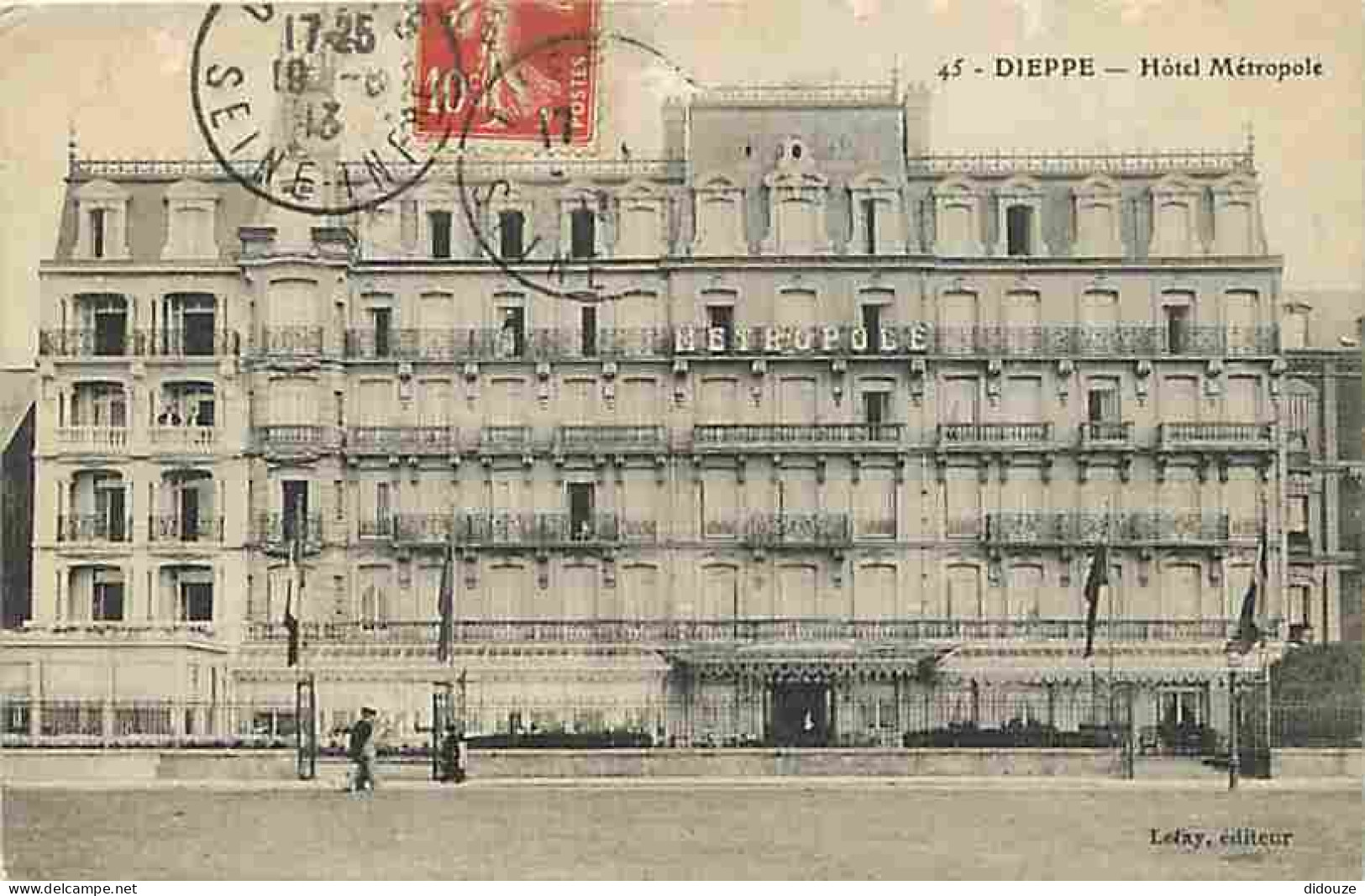 76 - Dieppe - Hotel Métropole - Animée - Oblitération Ronde De 1913 - Correspondance - CPA - Voir Scans Recto-Verso - Dieppe