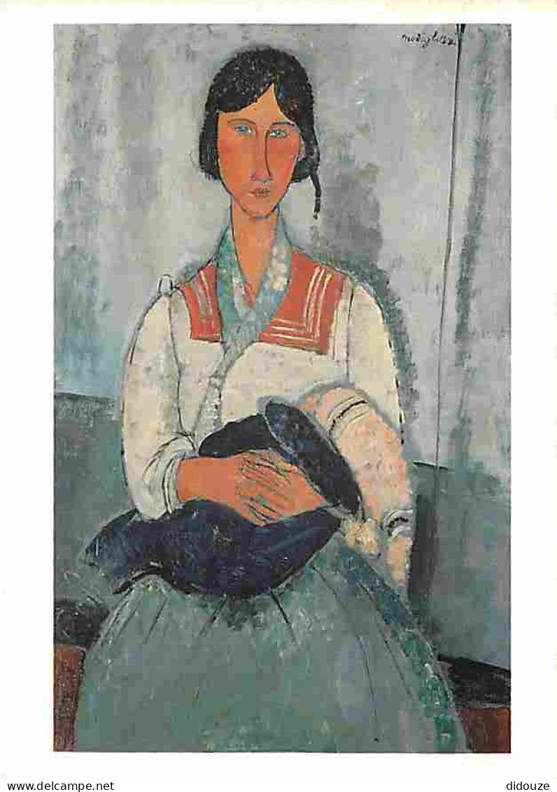 Art - Peinture - Amedeo Modigliani - La Gitane à L'enfant - CPM - Voir Scans Recto-Verso - Paintings