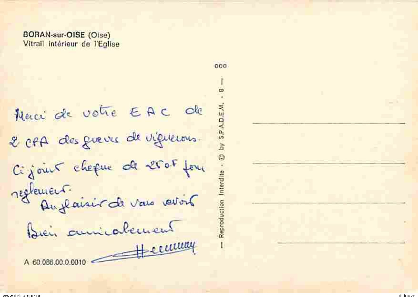 60 - Boran Sur Oise - Vitral Intérieur De L'église - Vitraux Religieux - CPM - Voir Scans Recto-Verso - Boran-sur-Oise