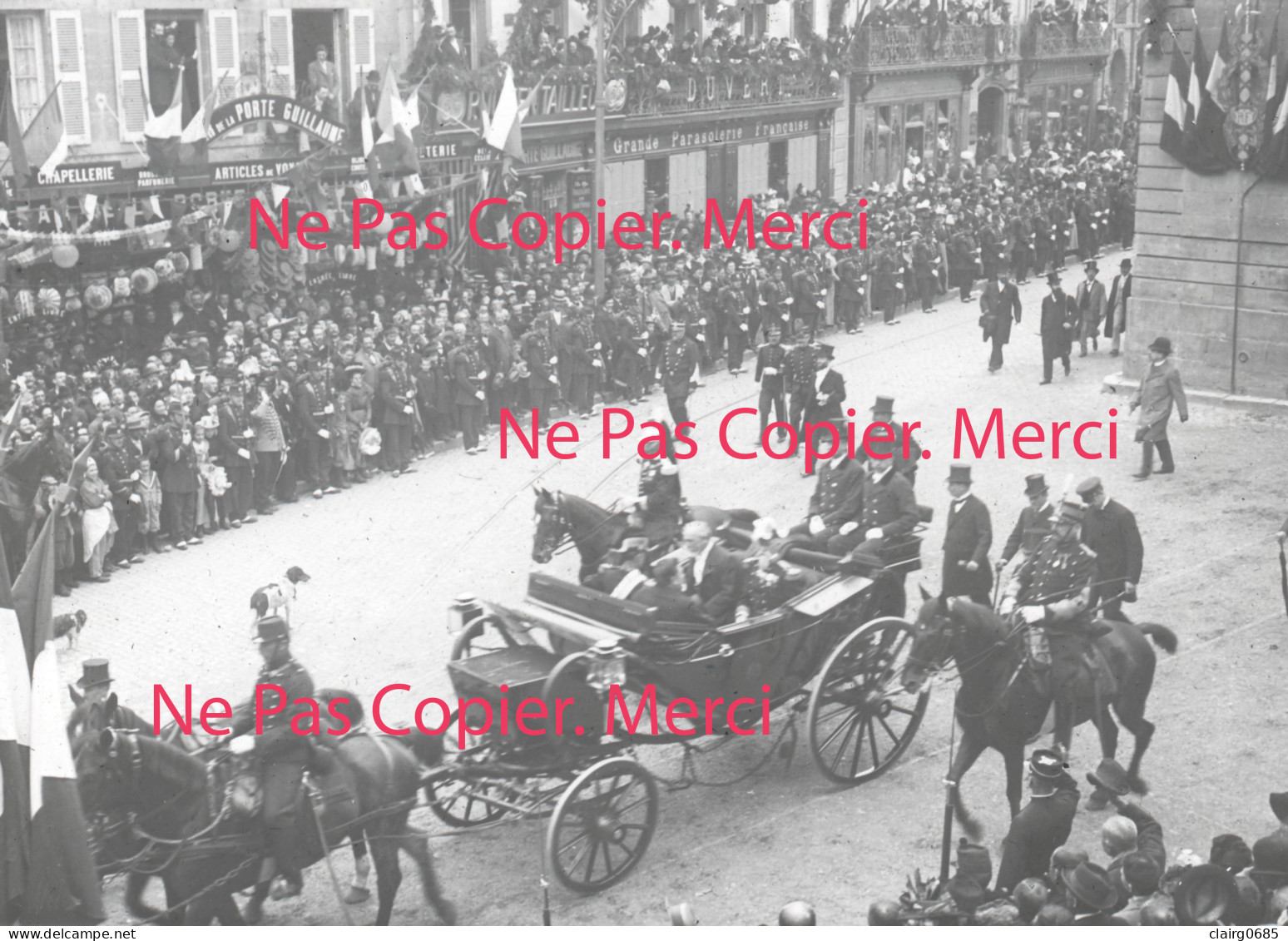 21 - DIJON - Mr LOUBET - Président De La République Entrant à Dijon Le 21 Mai 1899 - Plaque De Verre  - Glasplaten