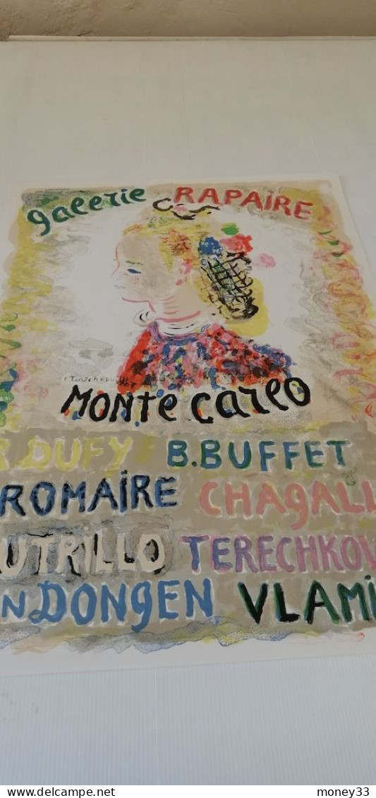 Affiche Lithographique Originale Galerie RAPAIRE " Constantin Terechkovitch " Monaco Monte-Carlo - Affiches