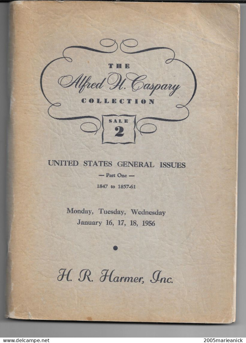 Catalogue CASPARY Vente N°2 USA 195 Pages 819 Lots Avec Prix Réalisés - Auktionskataloge