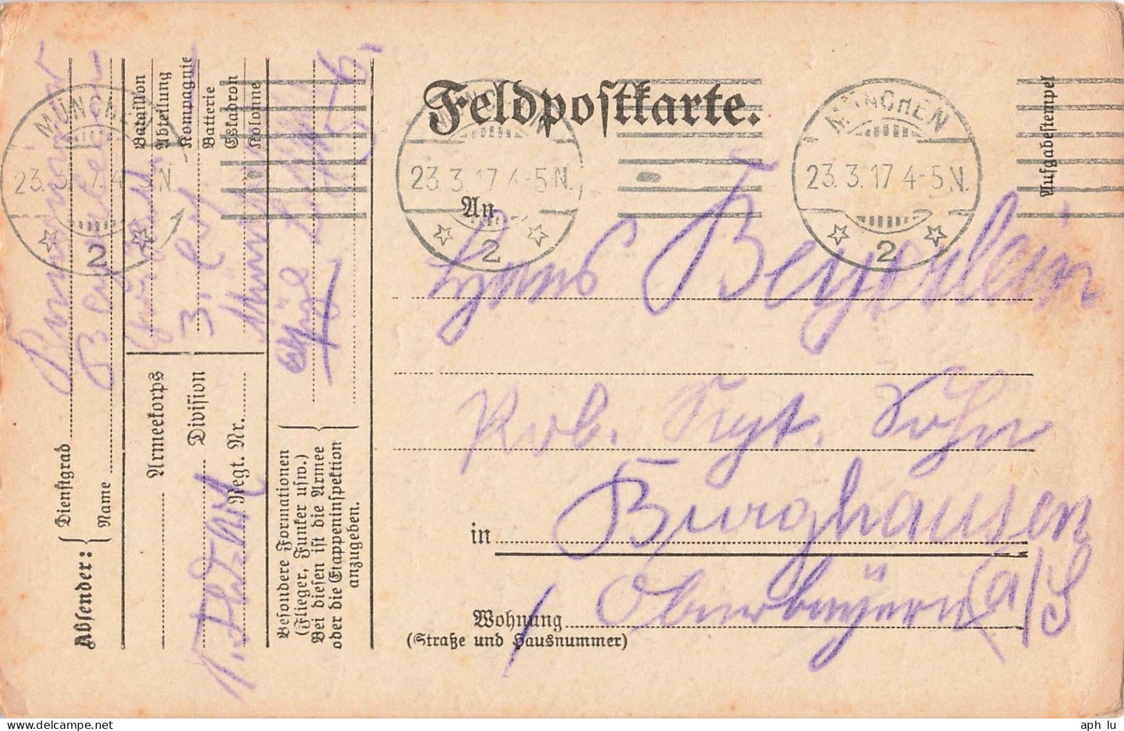 Beleg Feldpost (ZA2261) - Feldpost (postage Free)