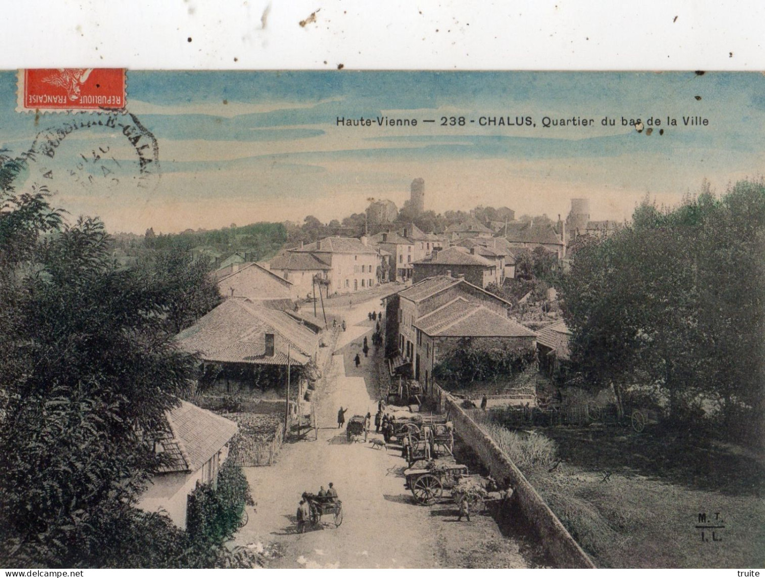 CHALUS QUARTIER DU BAS DE LA VILLE  ( CARTE COLORISEE ) - Chalus