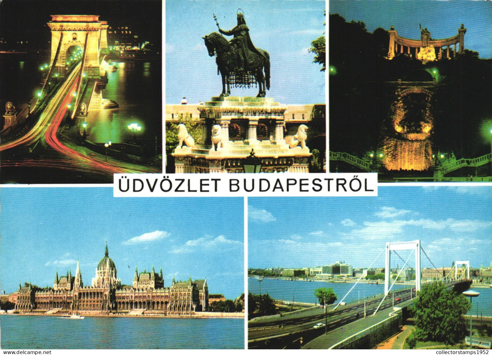 BUDAPEST, MULTIPLE VIEWS, BRIDGE, ARCHITECTURE, STATUE, PARLIAMENT, CARS, HUNGARY, POSTCARD - Hungary