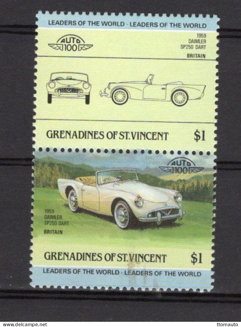 Daimler SP 250 Dart  (1959)  -  2v Se-tenant MNH  -   Grenadines Of St Vincent - Voitures