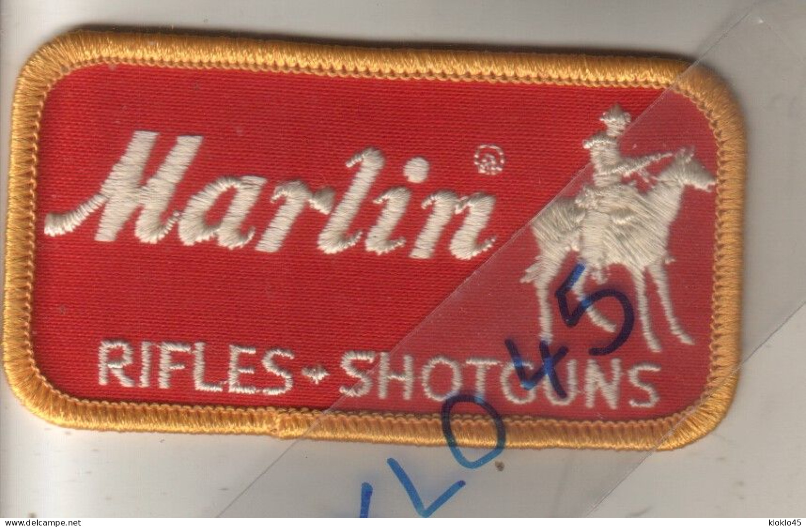 Ecusson Brodé Marlin RIFLES - SHOTGUNS - Fusils De Chasse Armes à Feu Patch ROUGE ET JAUNE Style Vintage Casquette - Patches