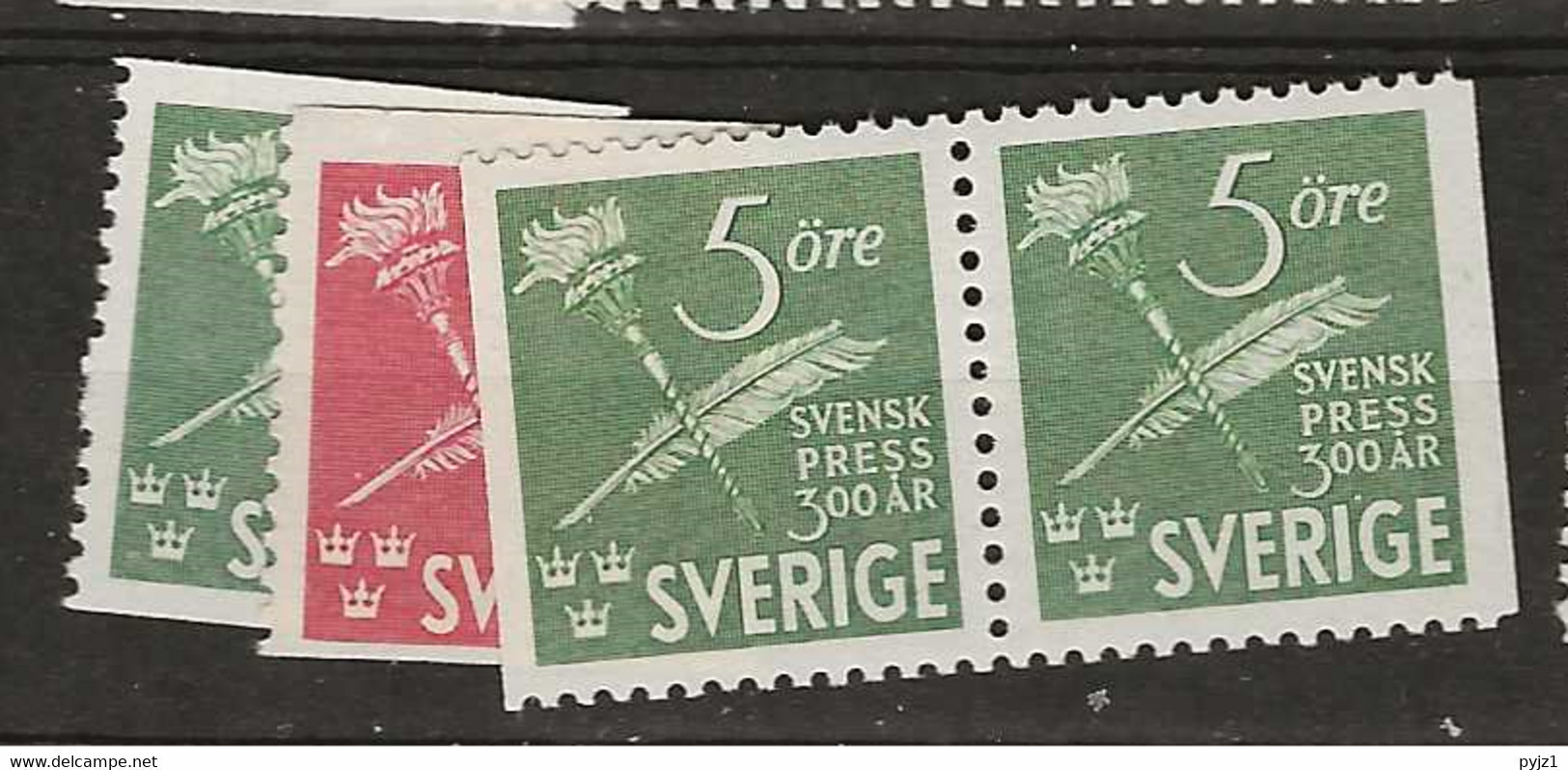 1945 MNH Sweden Mi 312-13  Postfris** - Ongebruikt