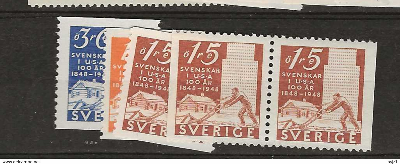 1948 MNH Sweden Mi 340-42  Postfris** - Ongebruikt