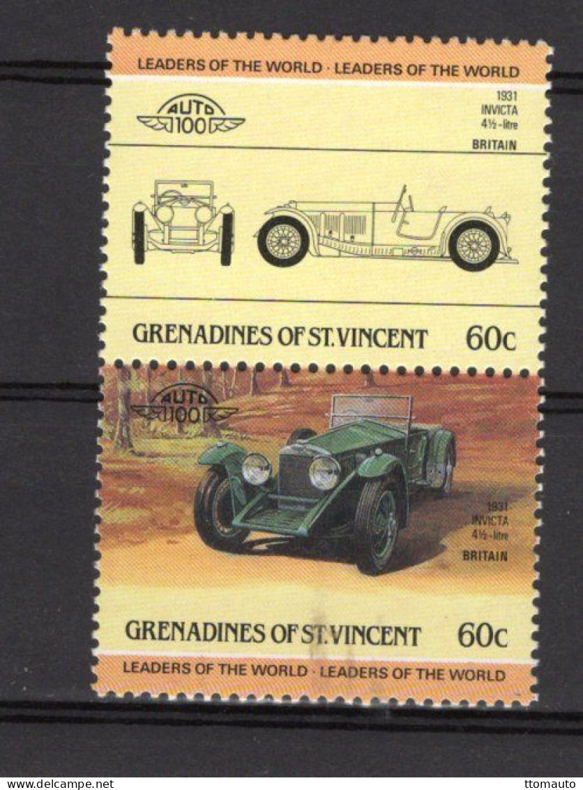 Invicta 4.5 Litre Sport  (1931)  -  2v Se-tenant MNH  -   Grenadines Of St Vincent - Automobili