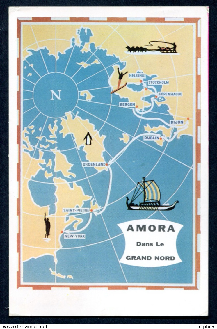 RC 27345 FINLANDE 1957 CROISIERE AMORA CARTE PUBLICITAIRE POUR DIJON COTE D'OR FRANCE - Covers & Documents