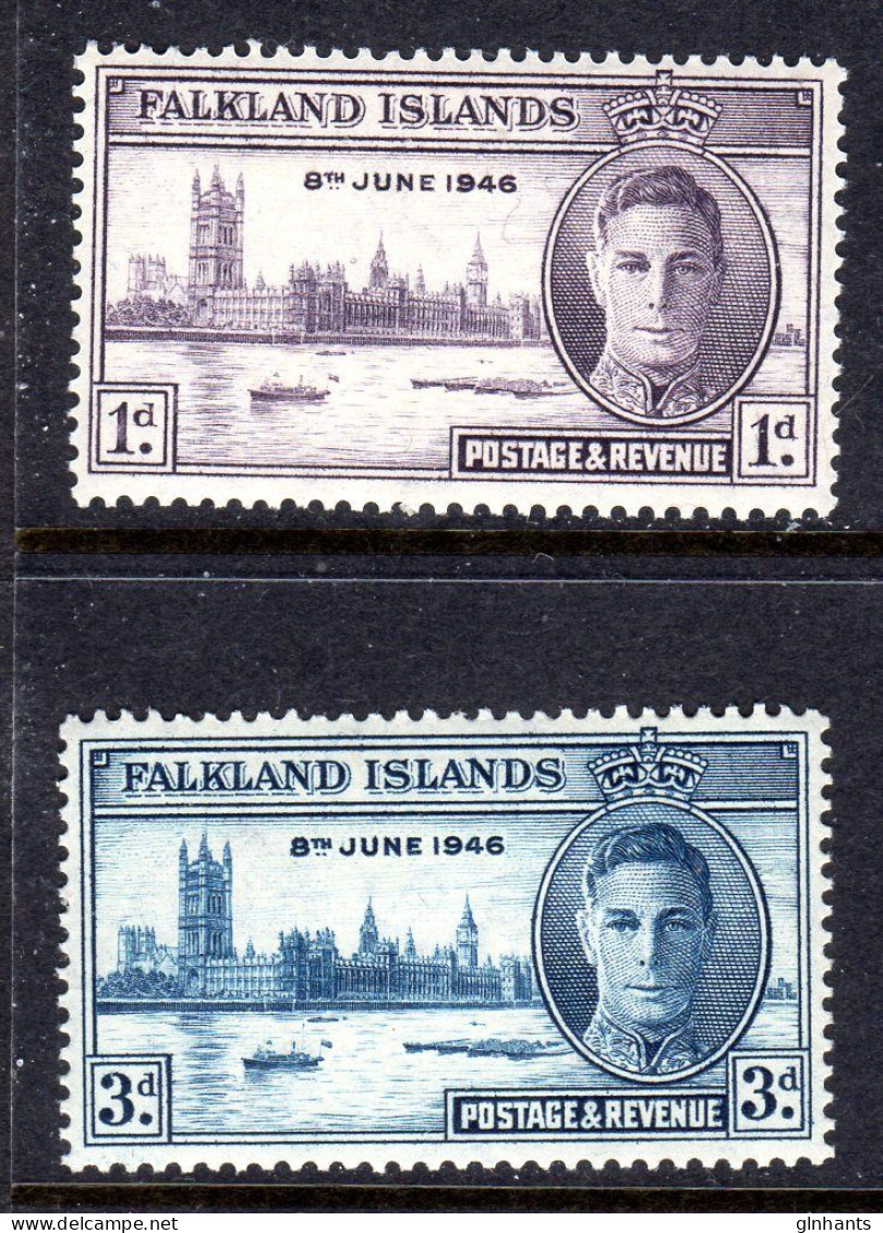 FALKLAND ISLANDS - 1946 VICTORY SET (2V) FINE MNH ** SG 164-165 - Falkland