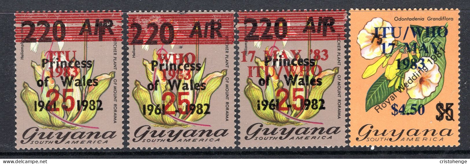 Guyana 1983 World Telecommunications & Health Day Set HM (SG 1092-1095) - Guyana (1966-...)