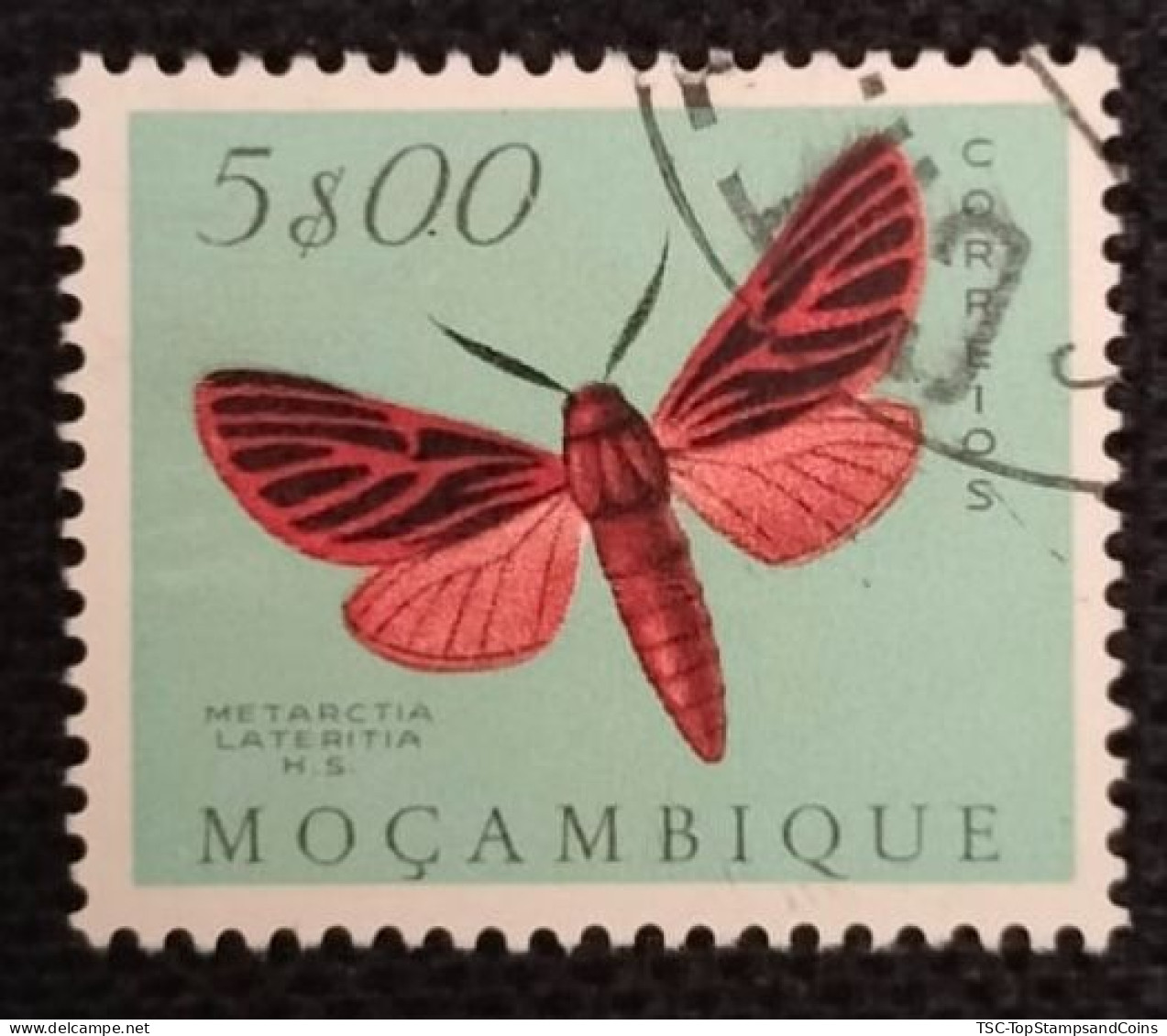 MOZPO0403UB - Mozambique Butterflies  - 5$00 Used Stamp - Mozambique - 1953 - Mosambik