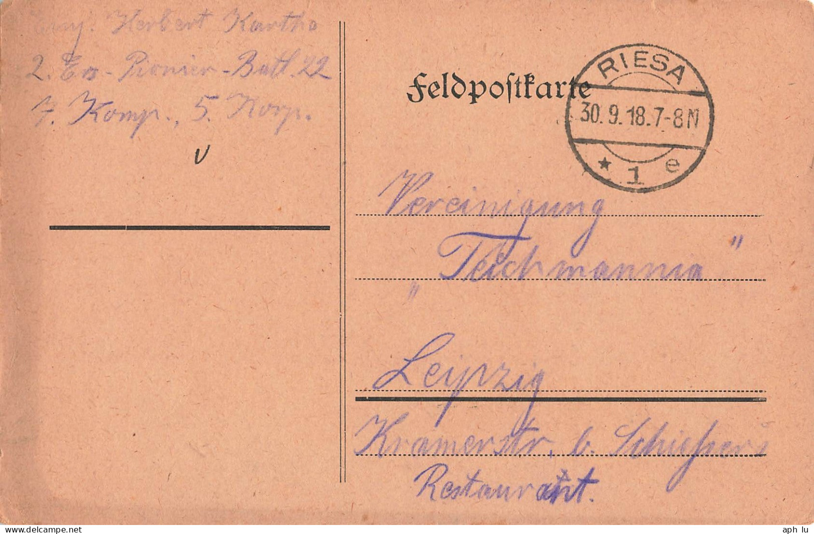 Beleg Feldpost (ZA2275) - Feldpost (postage Free)