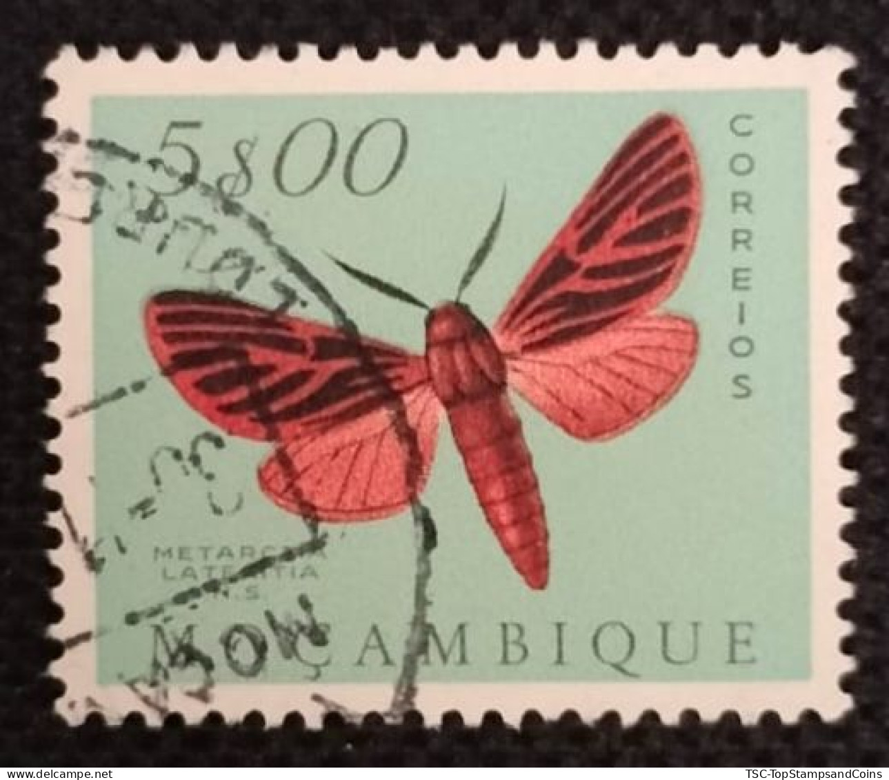MOZPO0403UC - Mozambique Butterflies  - 5$00 Used Stamp - Mozambique - 1953 - Mozambique