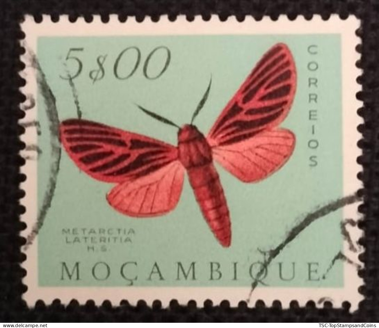 MOZPO0403UE - Mozambique Butterflies  - 5$00 Used Stamp - Mozambique - 1953 - Mosambik