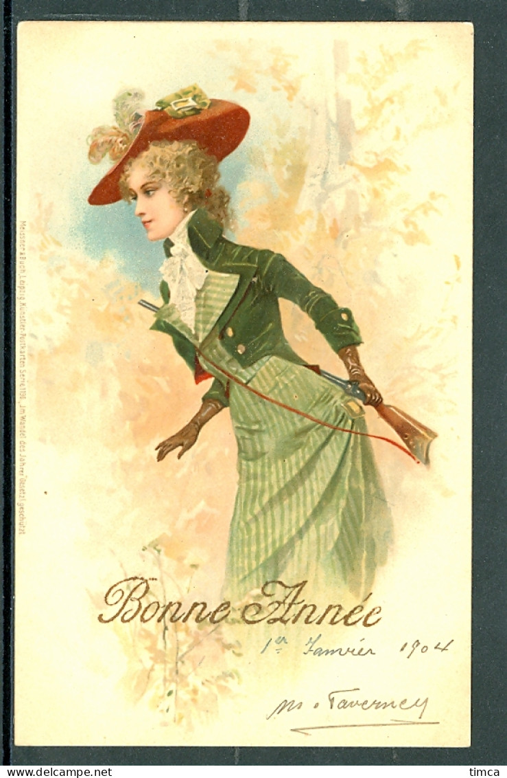 20513 - Femme Avec Fusil - Meissner & Buch  -Serie 1190 Im Wandel Des Jahres - Début Du Siècle - Before 1900