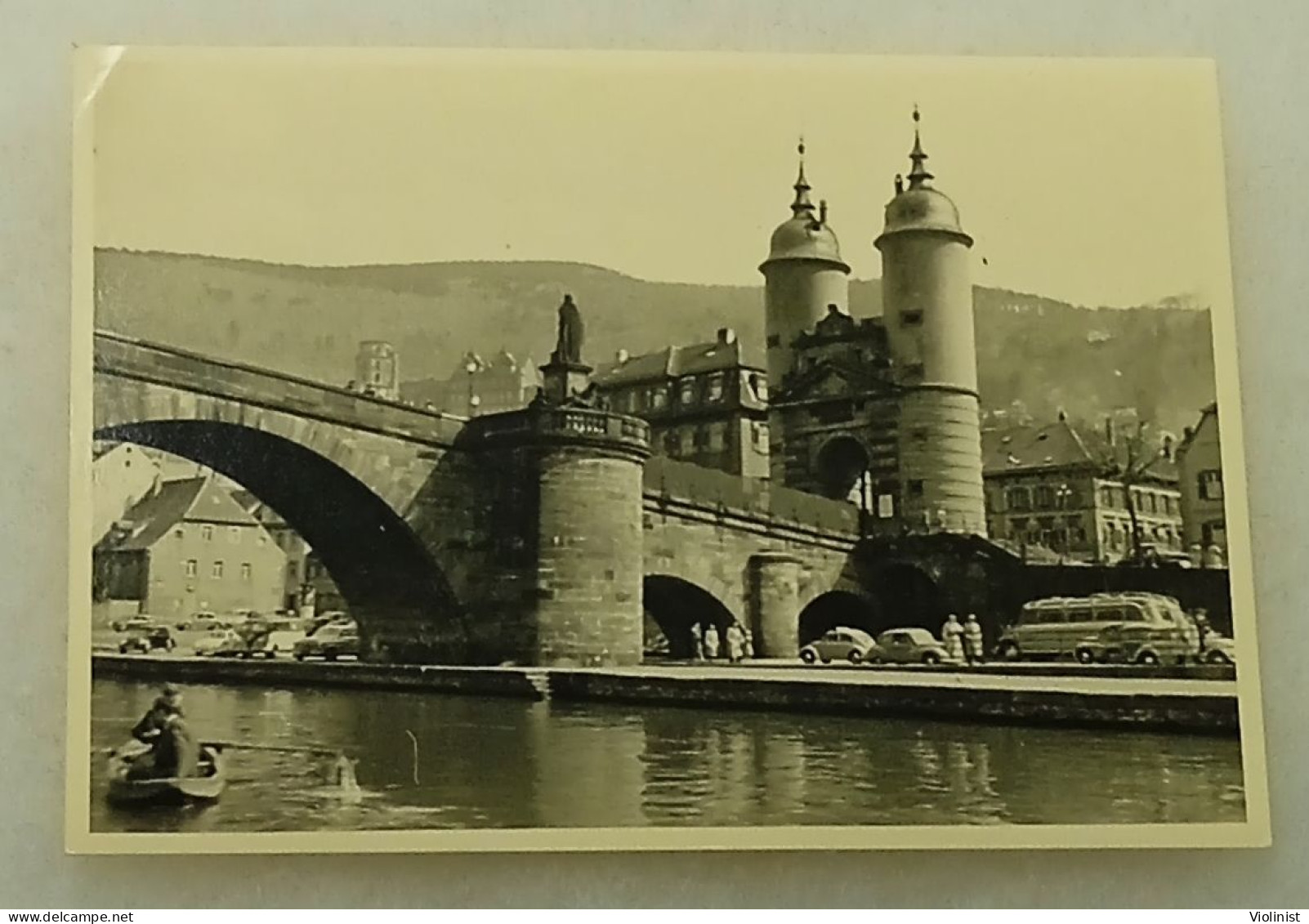 Germany-People In A Boat On The River, People And Traffic At Old Bridge Heidelberg - Lieux