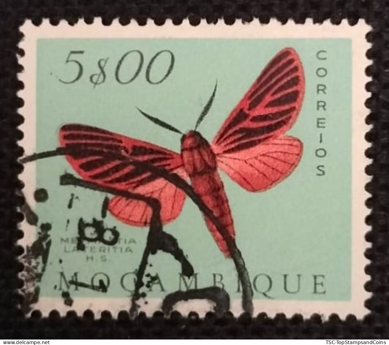MOZPO0403UG - Mozambique Butterflies  - 5$00 Used Stamp - Mozambique - 1953 - Mosambik