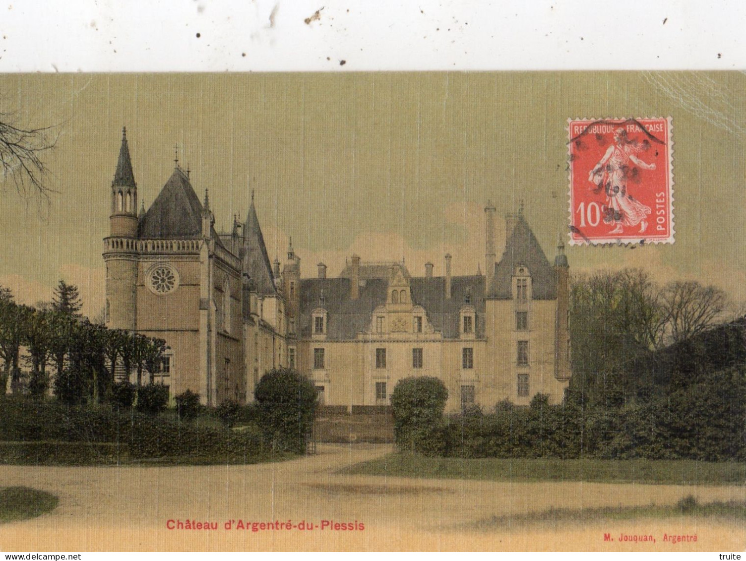 CHATEAU D'ARGENTRE-DU-PLESSIS ( CARTE TOILEE ET COLORISEE ) - Autres & Non Classés