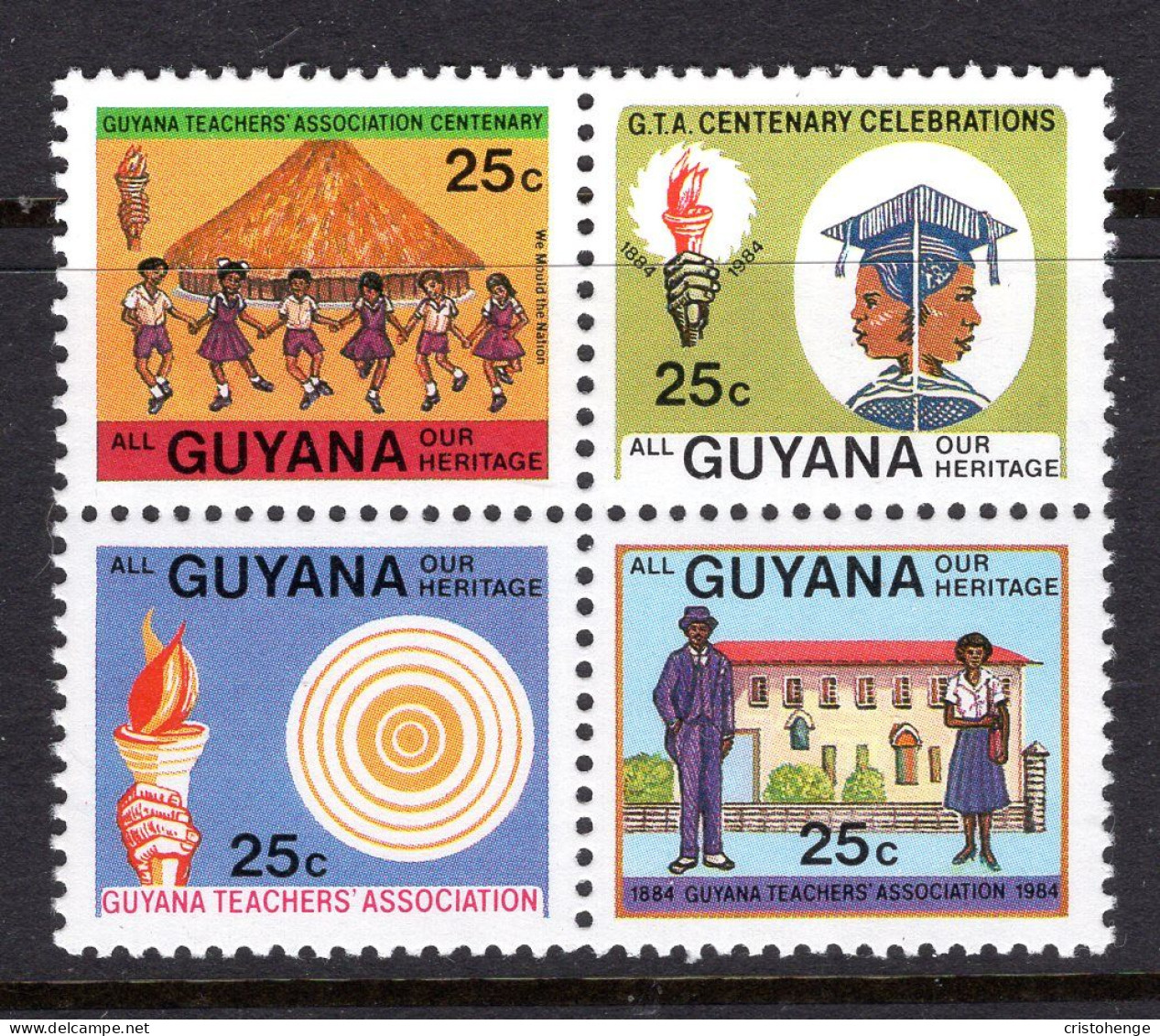 Guyana 1984 Centenary Of Guyana Teachers Association Set HM (SG 1298-1301) - Guyana (1966-...)