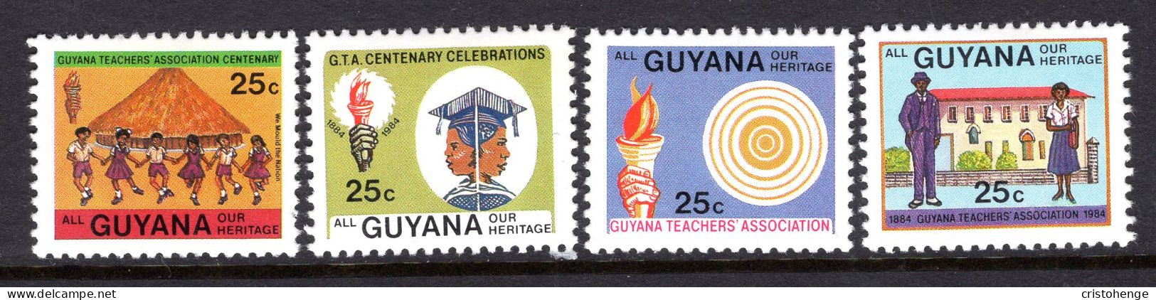 Guyana 1984 Centenary Of Guyana Teachers Association Set HM (SG 1298-1301) - Guyana (1966-...)