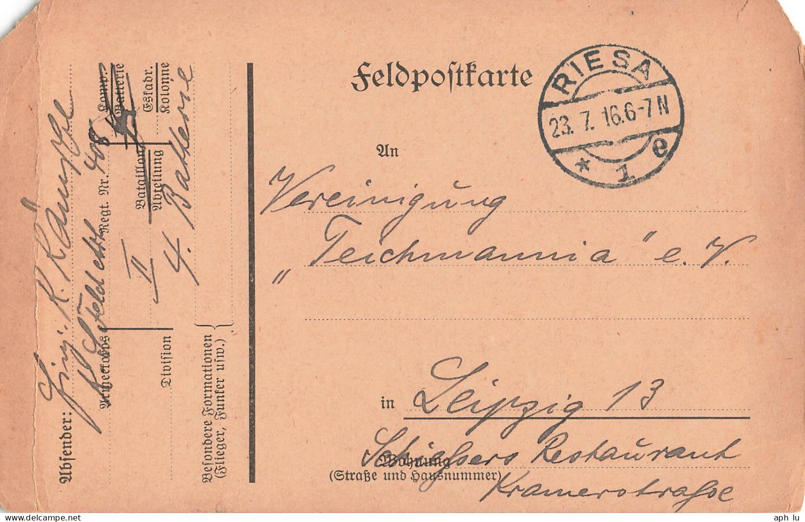 Beleg Feldpost (ZA2296) - Feldpost (postage Free)