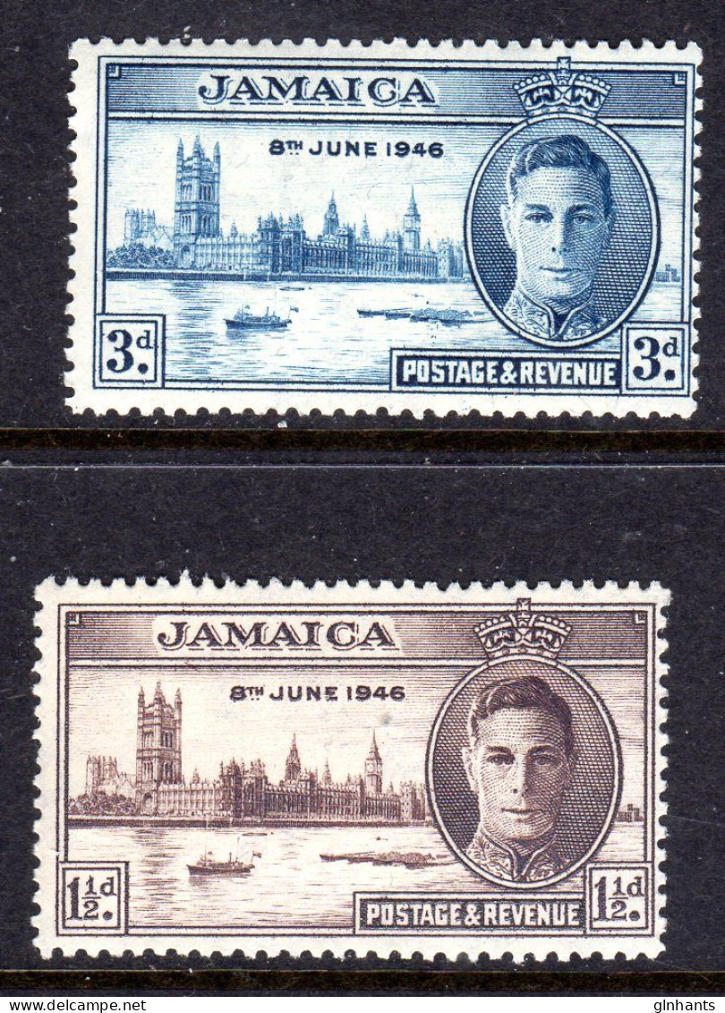 JAMAICA - 1946 VICTORY SET PERF 13½ (2V) FINE MNH ** SG 141a-142a - Jamaica (...-1961)