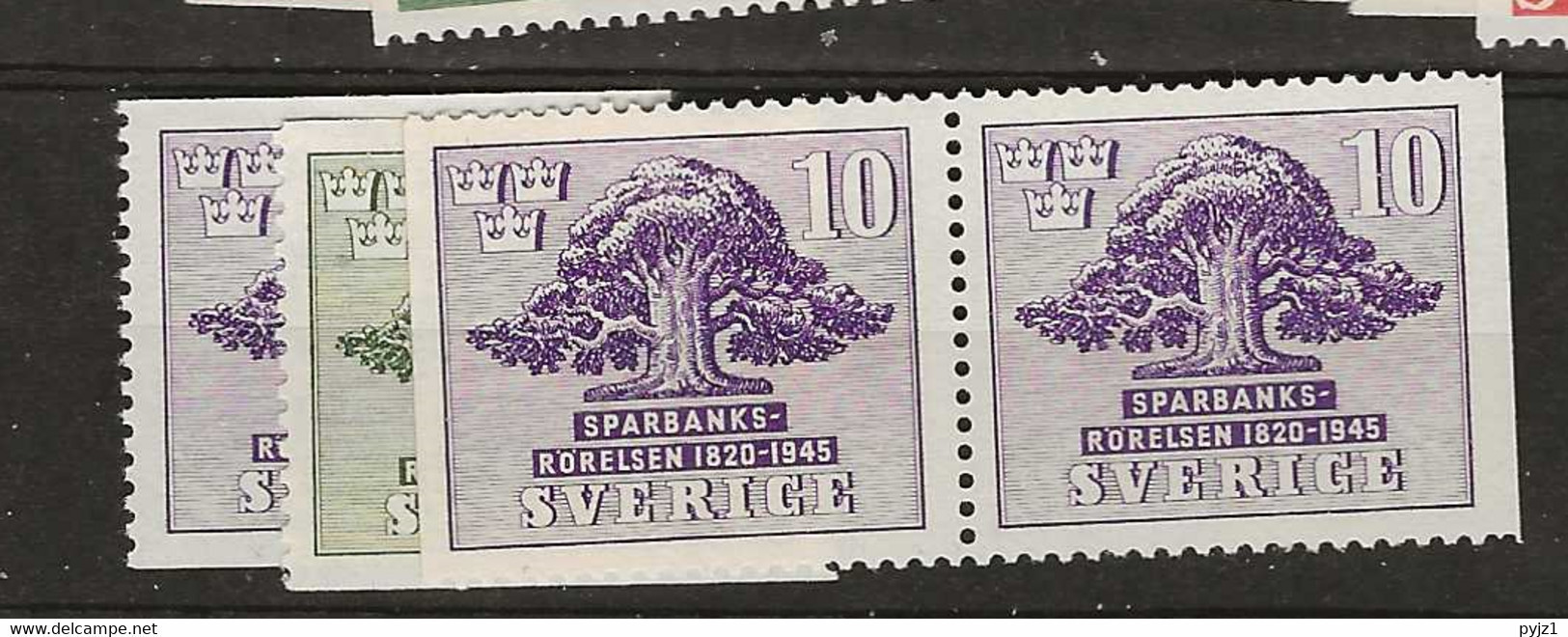 1945 MNH Sweden Mi 316-17  Postfris** - Neufs