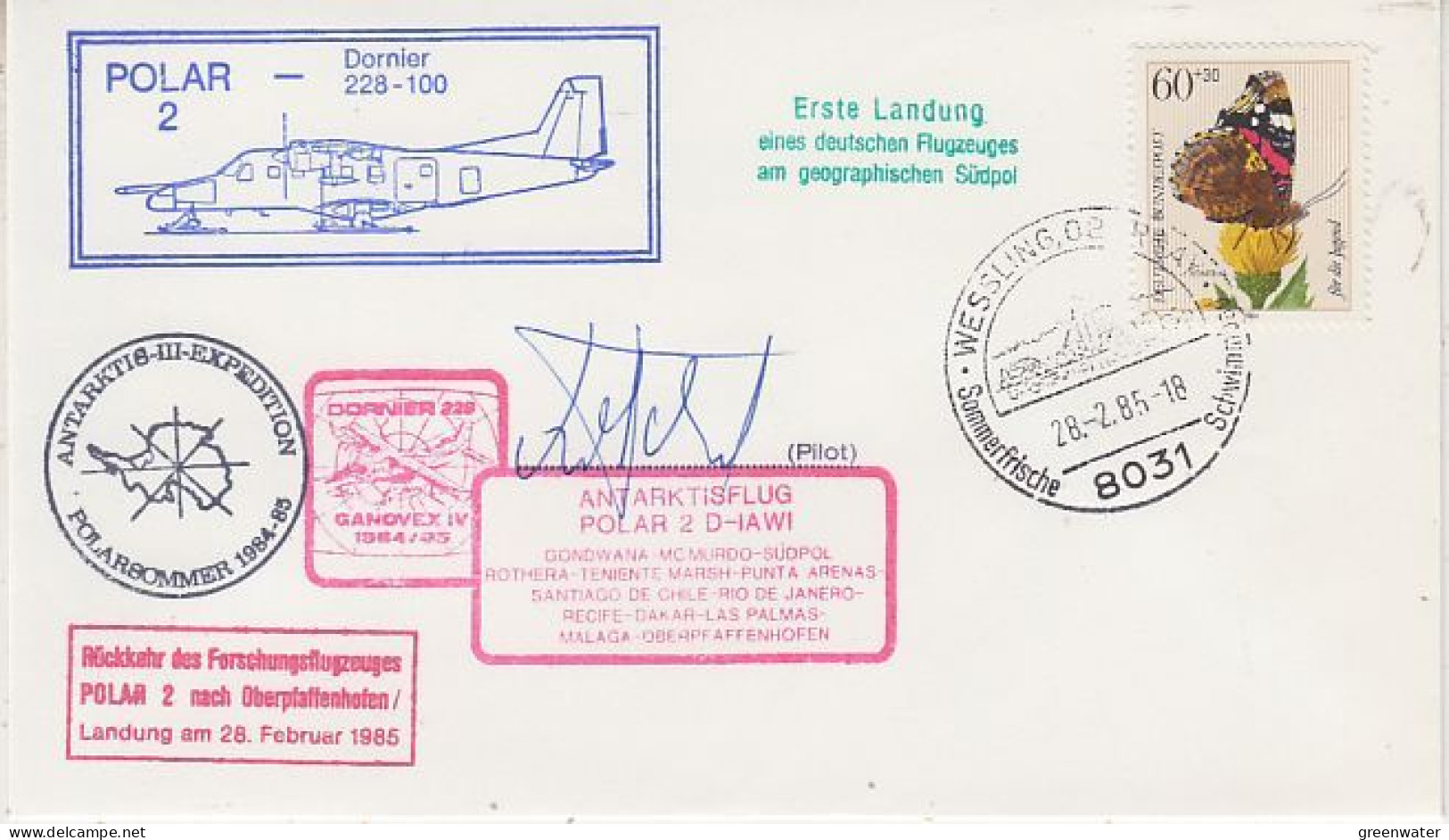 Germany Antarktisflug Polar 2 (Landung Oberpfaffenhofen) 28.02.1985 (GS161) - Polare Flüge