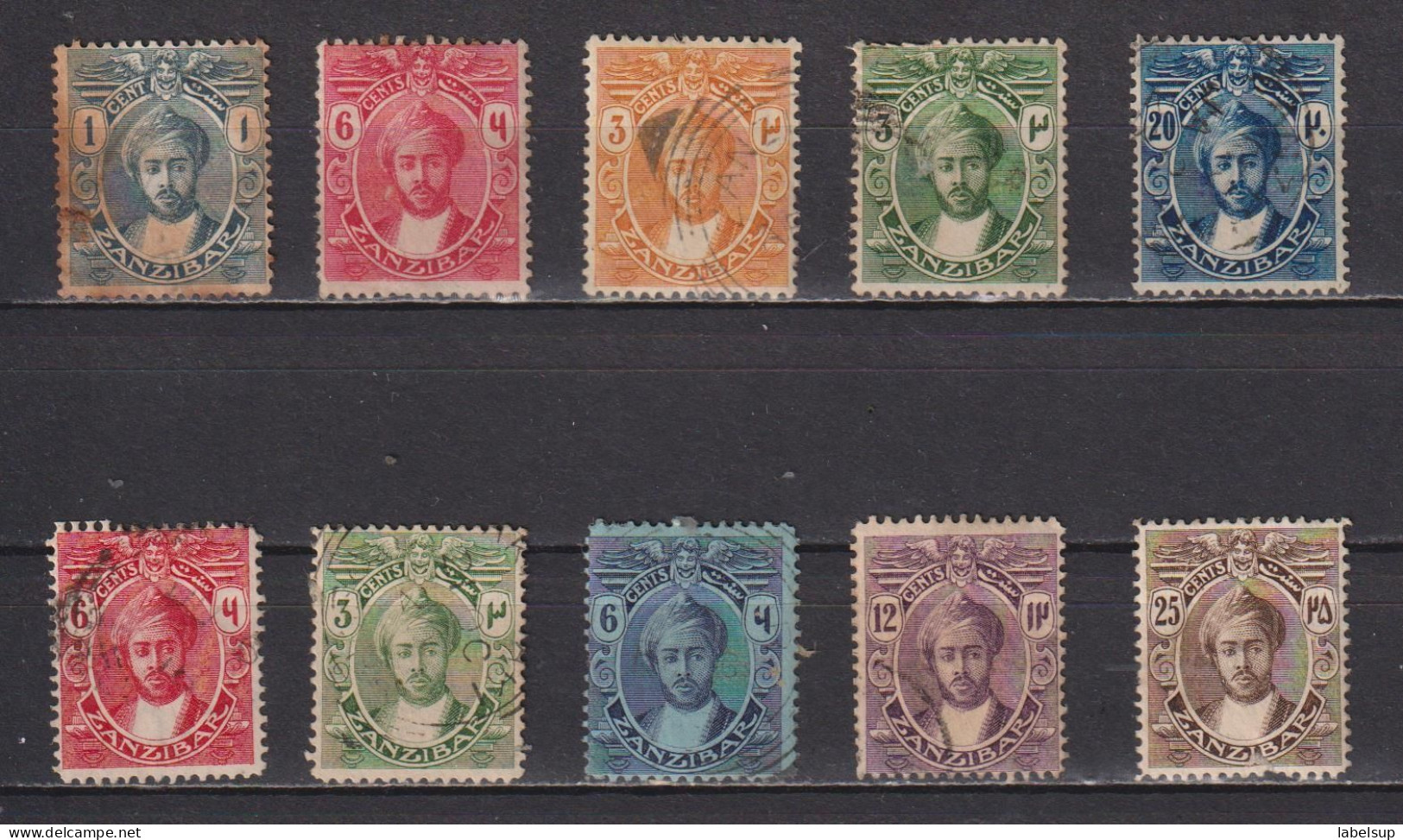 Lot De Timbres Oblitérés  De Zanzibar Entre 1913  Et 1922 - Zanzibar (...-1963)