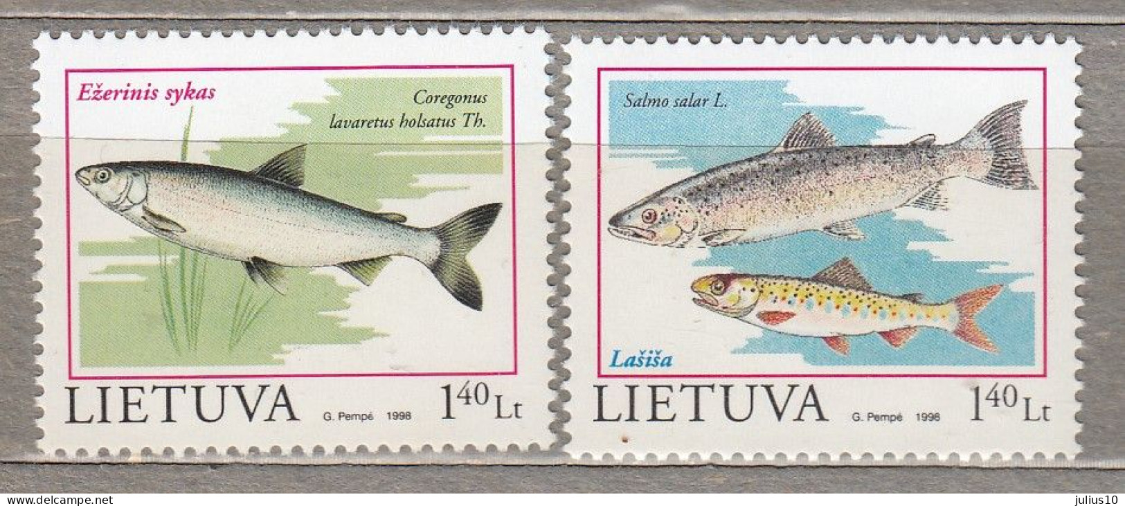 LITHUANIA 1998 Fauna Fishes MNH(**) Mi 671-672 # Lt694 - Litouwen