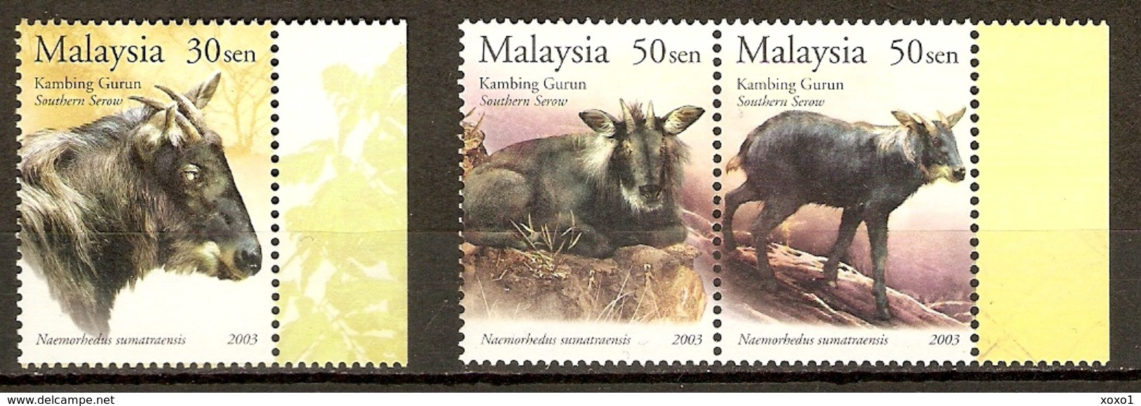 Malaysia 2003 MiNr. 1162 - 1164 Animals Mammals Serau (Naemorhedus Sumatraensis) 3v MNH** 3.20 € - Andere & Zonder Classificatie