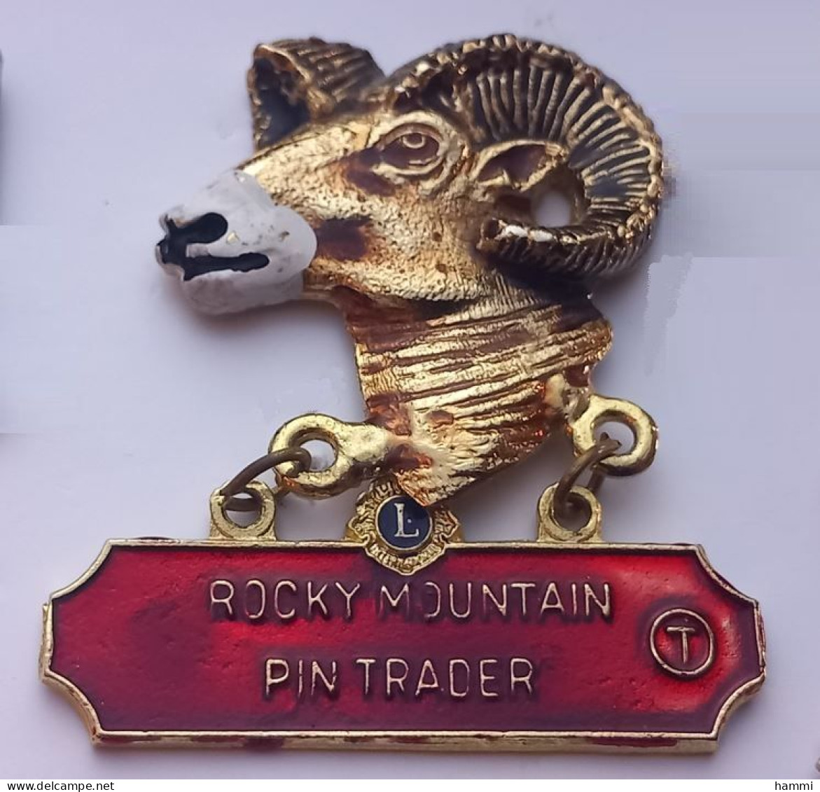 BT80 Pin's Lion's Lions Club USA Rocky Mountain Colorado Chasse Bouquetin Mouflon Gros Pin's 3D 40x60 Achat Immédiat - Associations