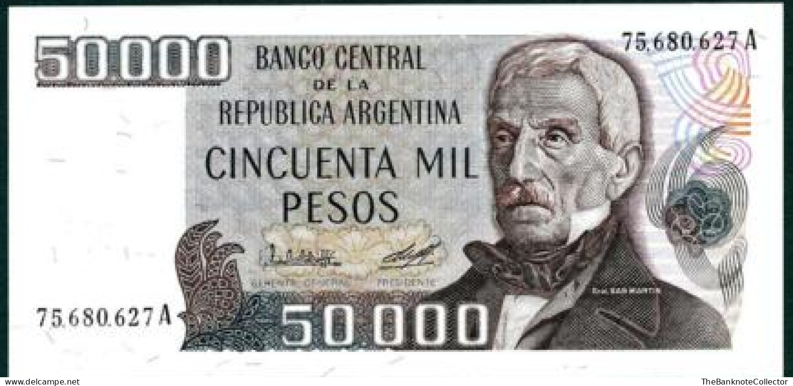 Argentina 50,000 Pesos ND 1979 P-307 UNC Hyperinflation Series - Argentina