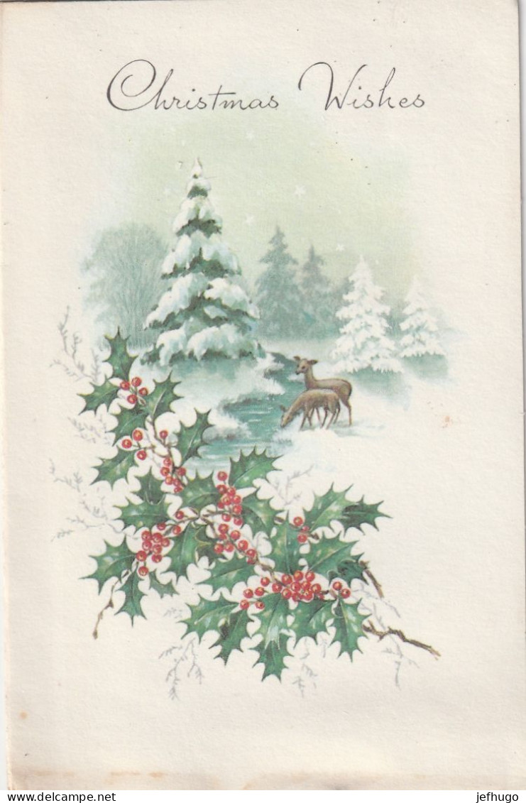 84 - CARTE CHRISTMAS WISHES . SAPINS HOUE FAON RUISSEAU  DANS PAYSAGE ENNEIGE . VALANTINES GT BRITAIN X.1741 300 06 - Autres & Non Classés